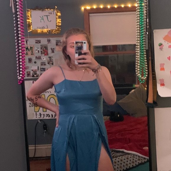 Sky Blue Prom Dress (NEVER WORN) - Picture 2 of 3